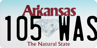 AR license plate 105WAS