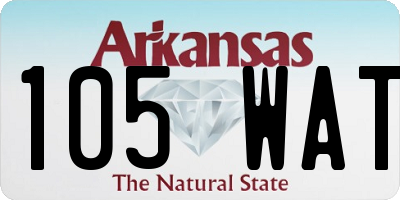AR license plate 105WAT