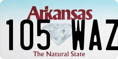 AR license plate 105WAZ