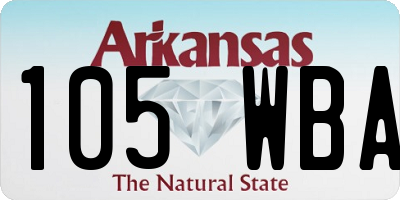 AR license plate 105WBA