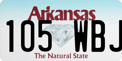 AR license plate 105WBJ