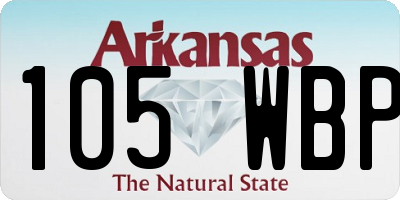 AR license plate 105WBP