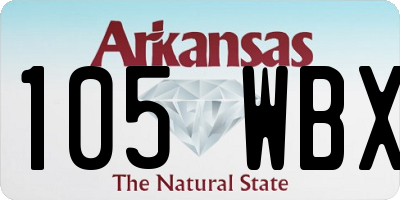AR license plate 105WBX