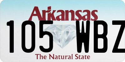 AR license plate 105WBZ