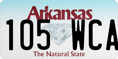AR license plate 105WCA