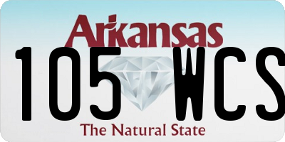 AR license plate 105WCS