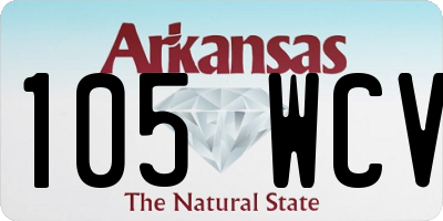 AR license plate 105WCV