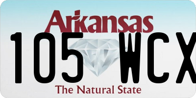 AR license plate 105WCX