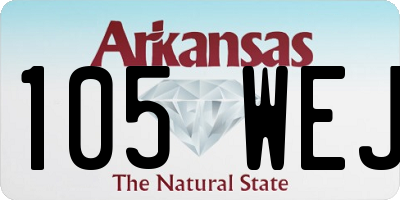 AR license plate 105WEJ
