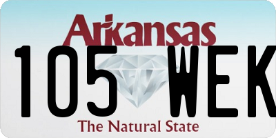 AR license plate 105WEK