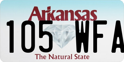 AR license plate 105WFA