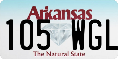 AR license plate 105WGL