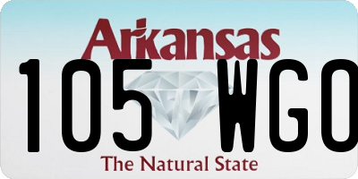 AR license plate 105WGO