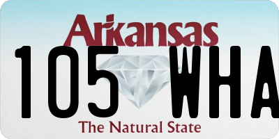 AR license plate 105WHA