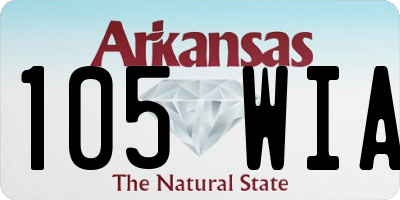AR license plate 105WIA