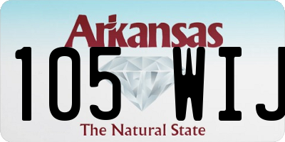 AR license plate 105WIJ