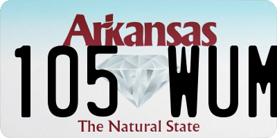 AR license plate 105WUM