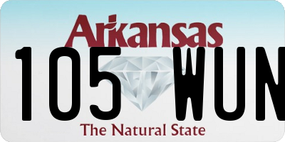 AR license plate 105WUN