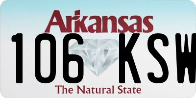 AR license plate 106KSW