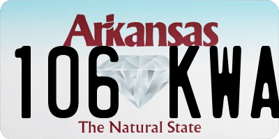 AR license plate 106KWA