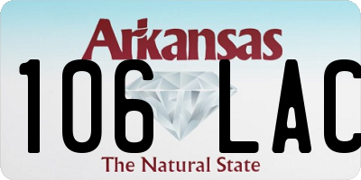 AR license plate 106LAC