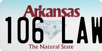 AR license plate 106LAW