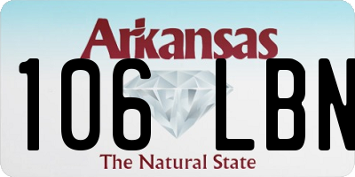 AR license plate 106LBN