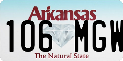 AR license plate 106MGW