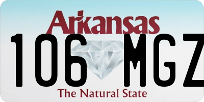 AR license plate 106MGZ