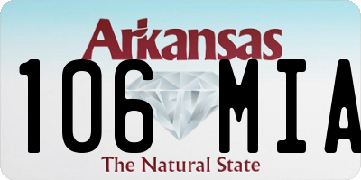 AR license plate 106MIA