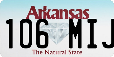 AR license plate 106MIJ