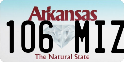 AR license plate 106MIZ