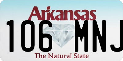 AR license plate 106MNJ