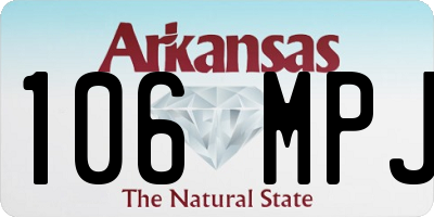AR license plate 106MPJ