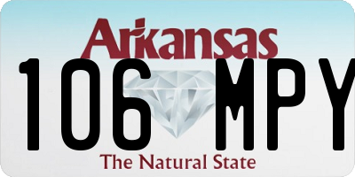 AR license plate 106MPY