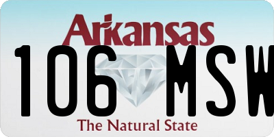 AR license plate 106MSW