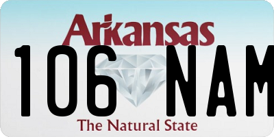 AR license plate 106NAM