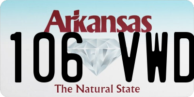 AR license plate 106VWD