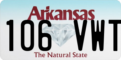 AR license plate 106VWT