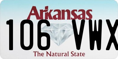 AR license plate 106VWX