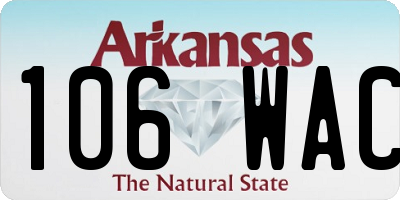 AR license plate 106WAC