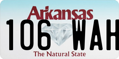 AR license plate 106WAH