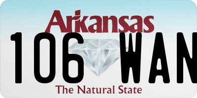 AR license plate 106WAN