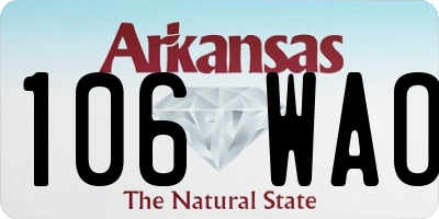AR license plate 106WAO