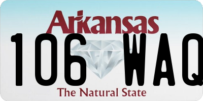 AR license plate 106WAQ