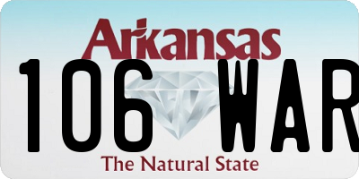 AR license plate 106WAR