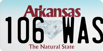 AR license plate 106WAS