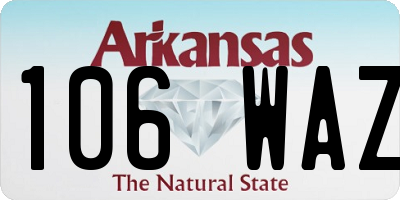 AR license plate 106WAZ