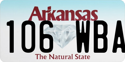 AR license plate 106WBA