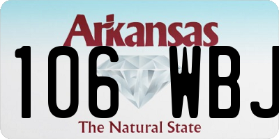 AR license plate 106WBJ